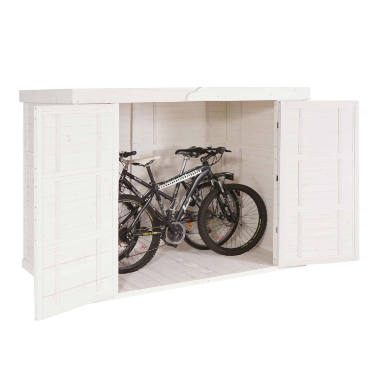 Netto » Fahrradgarage aus Holz, 2 Fahrräder, weiß Vorschaubild