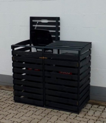 Promadino » Mülltonnenbox, imprägniertes Kiefernholz, anthrazit, 2 x 240 L, 136 x 92 x 122 cm