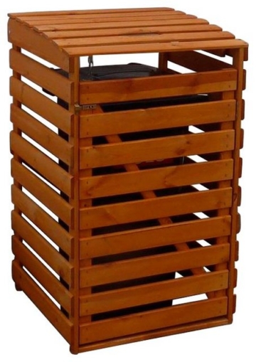 Promadino » Mülltonnenbox, imprägniertes Kirfernholz, braun, 1 x 240 L, 67 x 90 x 122 cm