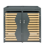 Westmann » Mülltonnenbox und Gerätebox mit Pflanzdach, 2-fach Holzoptik Vorschaubild